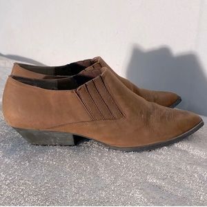 Two Roads Brown Leather Cowboy Ankle Booties 10